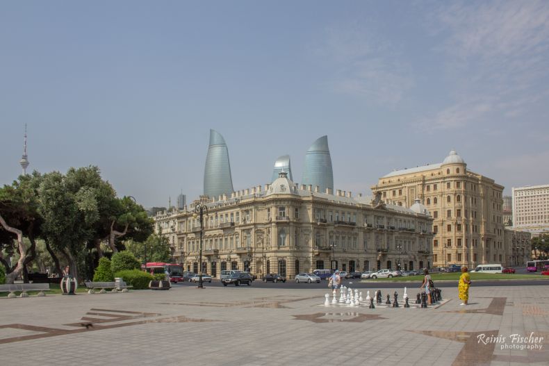 At main entrance in Baku boulevard