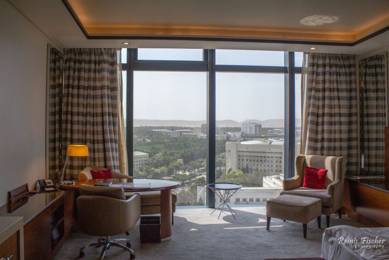 Large room at Fairmont hotel inside Flame Towers