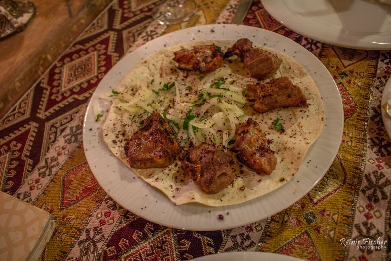 Kebab at restaurant Nergiz