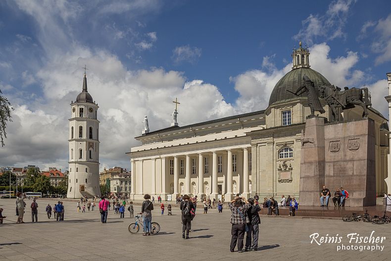 Cathedral square and bell tower in Vilnius