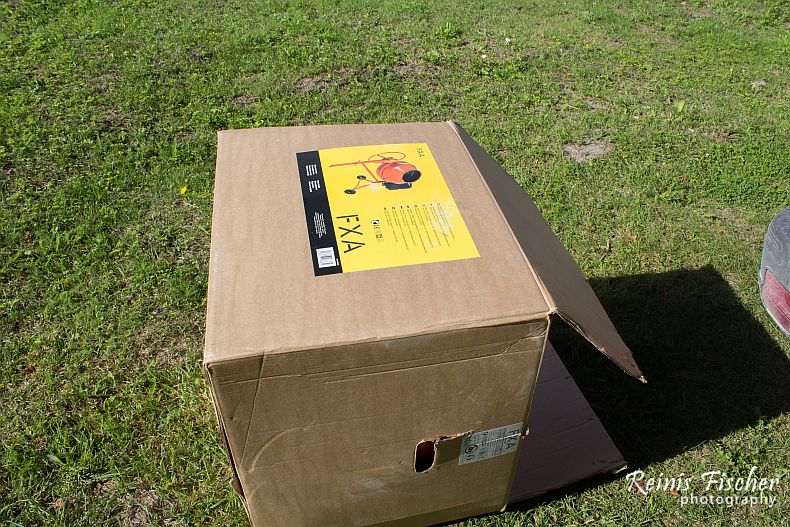 FXA 130 liter concrete mixer unpacked