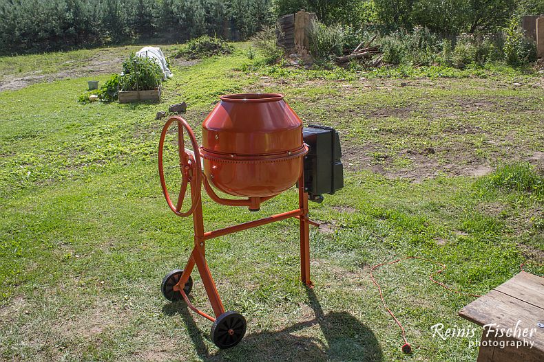 Concrete mixer ready for work