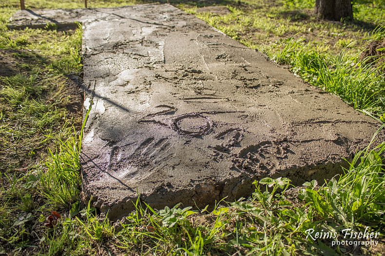 Finished concreting for garden oven