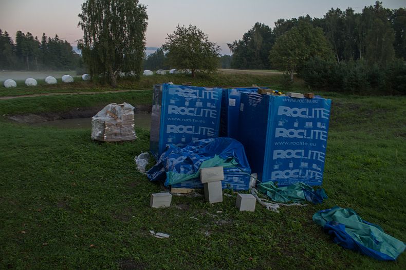 Pile of aerated concrete blocks