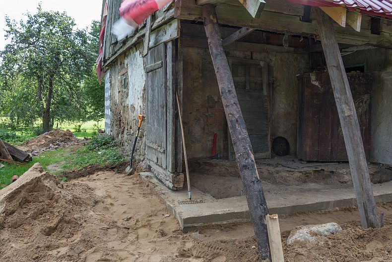 Newly poured foundation