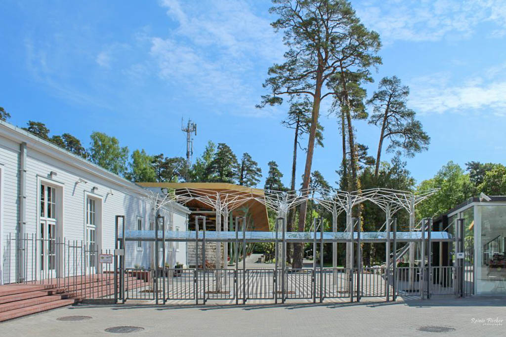 Entrance gates at Dzintari Concert Hall
