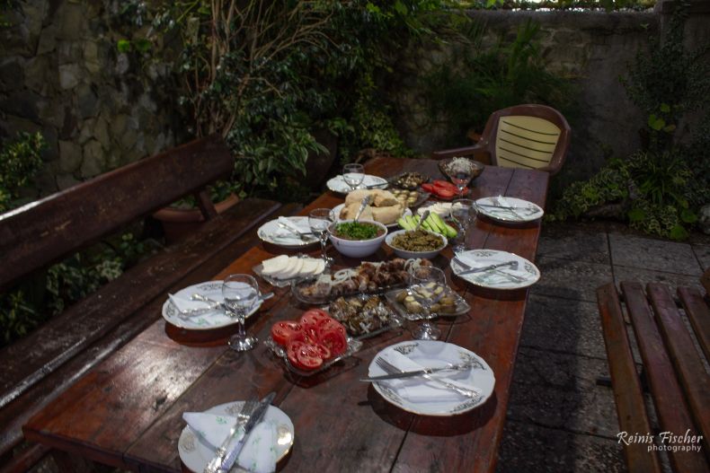 Traditional Georgian supra in the evening