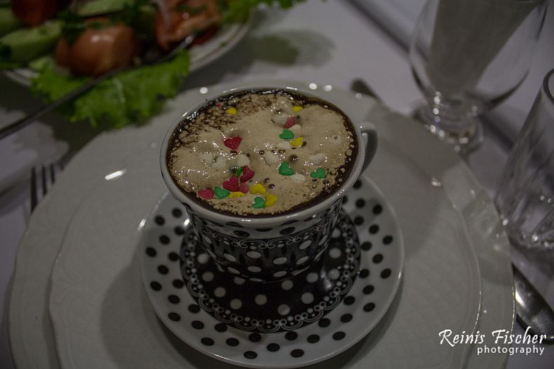 Amazingly decorated Turkish coffee