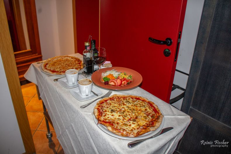 Ordering dinner at Lenno hotel