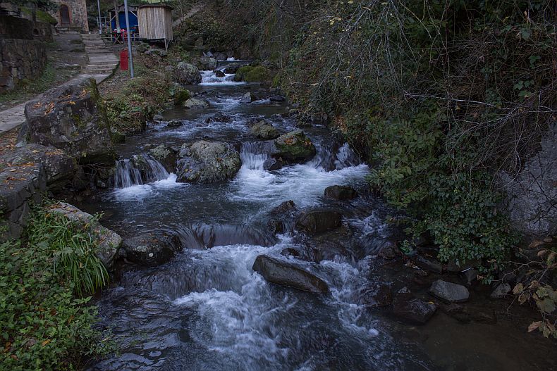 A small channel formed from waterfall