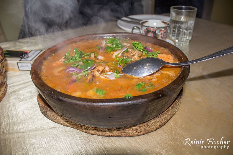 Traditional Georgian meal - Ostri