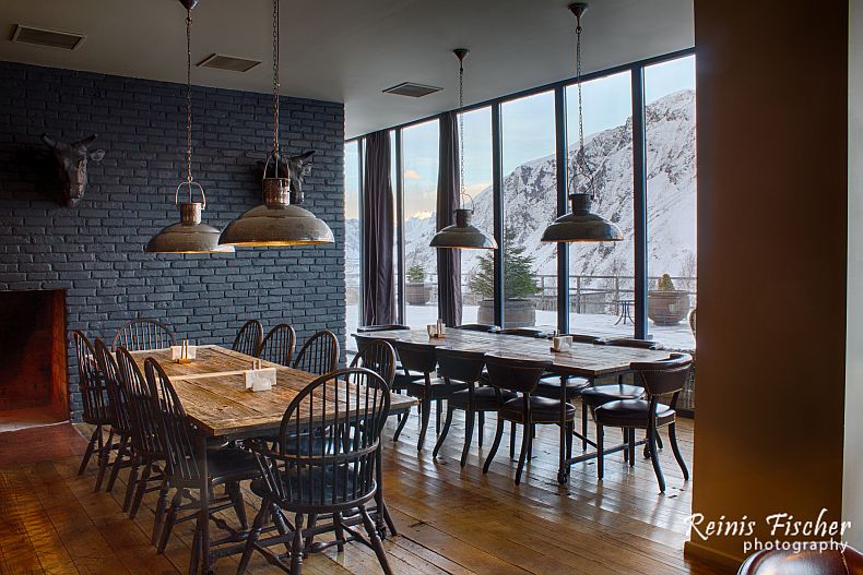 Dinning hall at Rooms Hotel Kazbegi