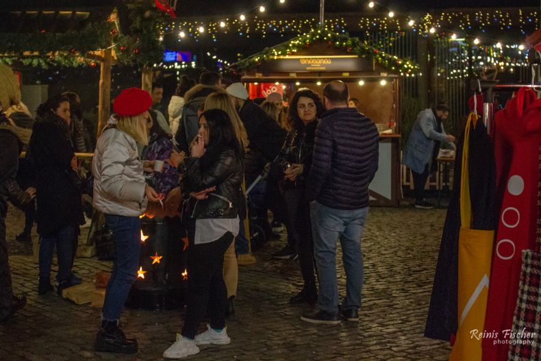 People at Christmas market