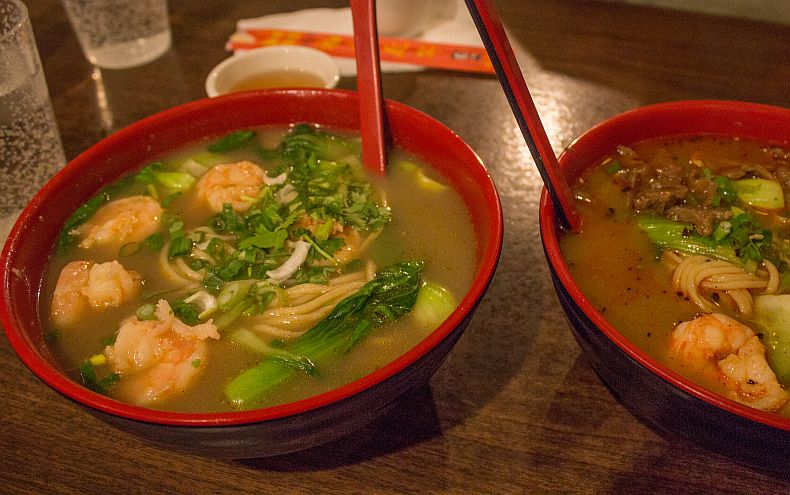 Shrimp noodle soup at Spice C