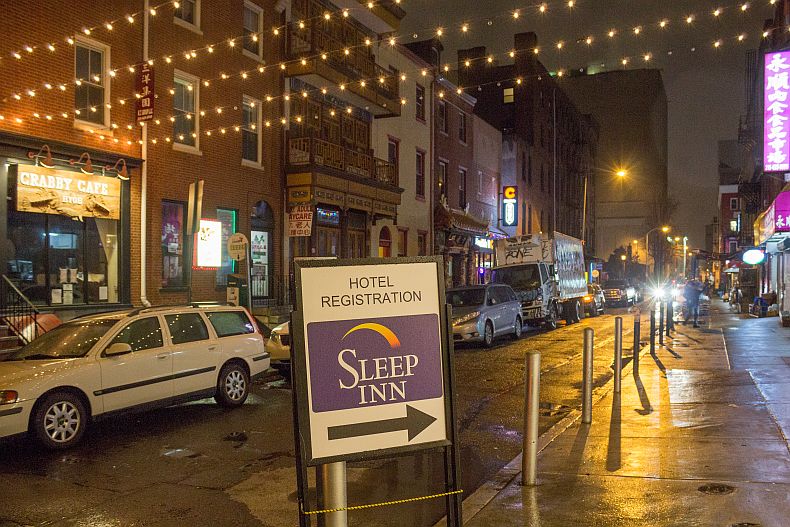 Sleep in hotel in Philadelphia