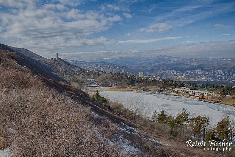 Frozen Turtle lake in Tbilisi