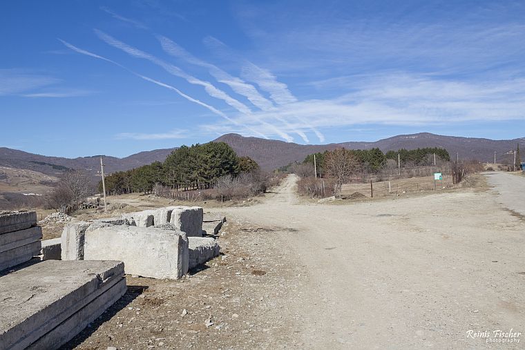 Concrete blocks in Norio village