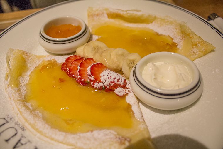 Pancakes with orange syrup