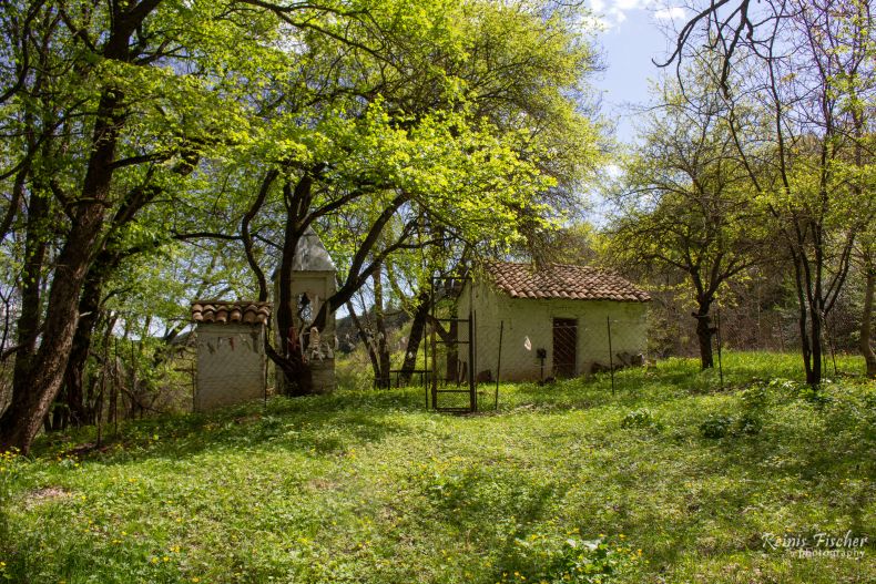 There is a little church a top of the hill