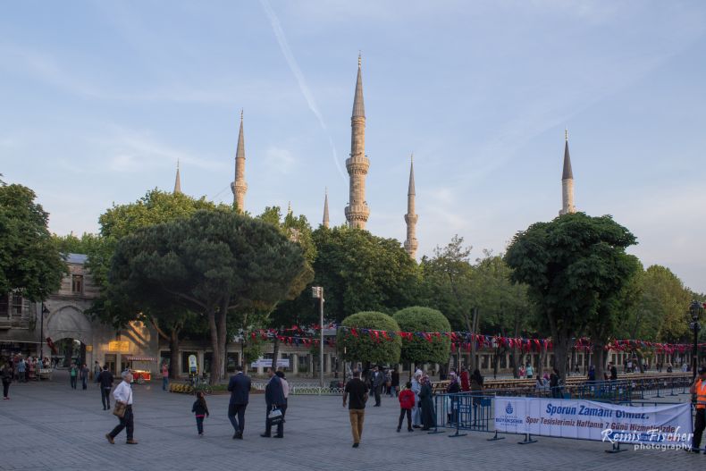 Minarets of the Blue Mosque in Istanbul