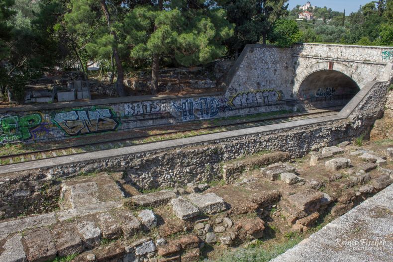 Railroad near Ancient Agora in Athens
