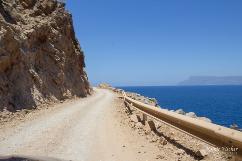 Rough road to Balos beach in Crete