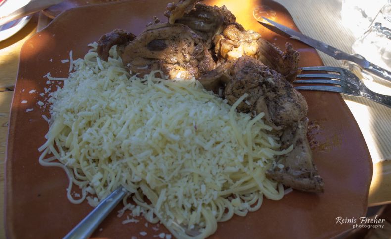 Cretan cuisine - goat meat in a wine sauce