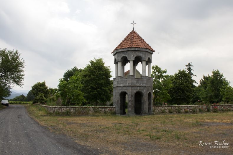 Bell tower at Kindzmarauli church