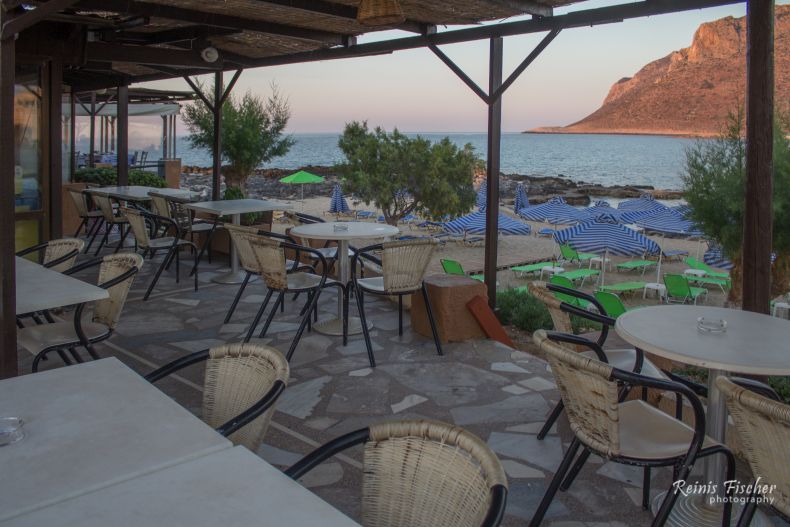 Outdoor deck at Thanasis taverna