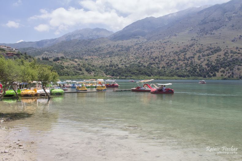 Catamarans for rent at lake Kournas