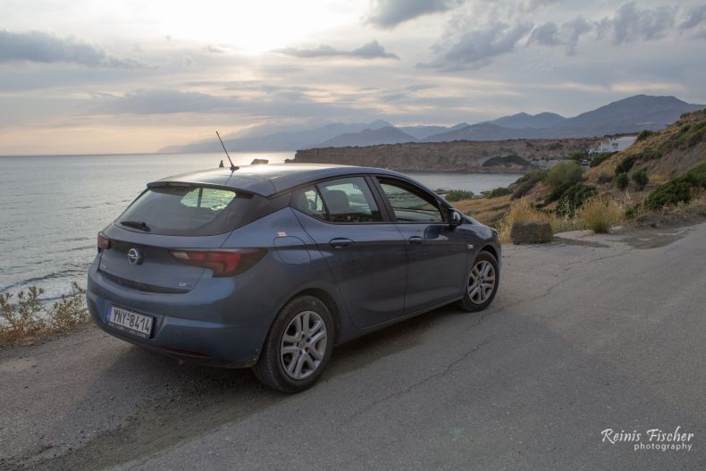 Car parked for sunset photography
