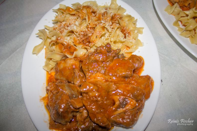 Traditional Cretan lamb with pasta