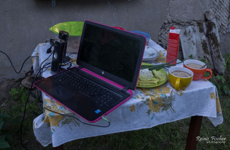 Improvised DJ Remote control and some snacks