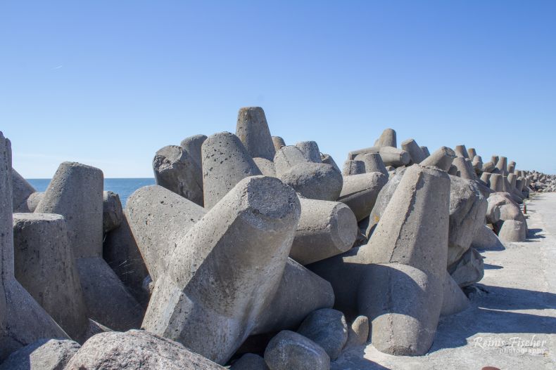 Concrete blocks at Southern quay