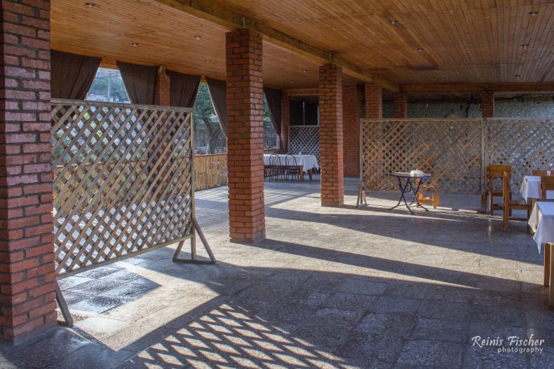 Huge outdoor terrace at Rebi Gurjaani restaurant
