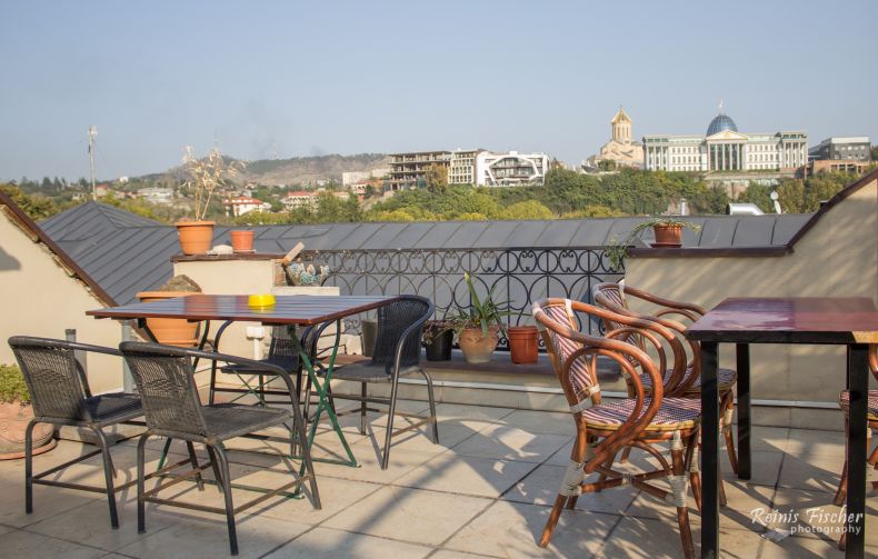 Rooftop terrace at Metis restaurant in Tbilisi