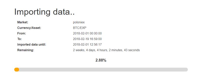 Importing data for backtesting on Gekko