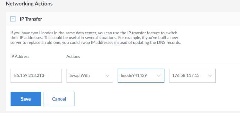 IP Transfer with Linode