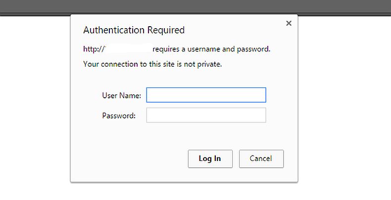Nginx authentication screen