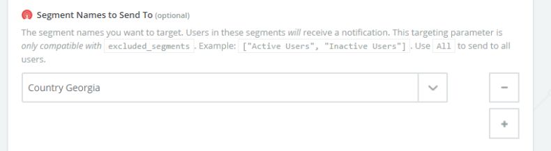 Segment Names to Send To 