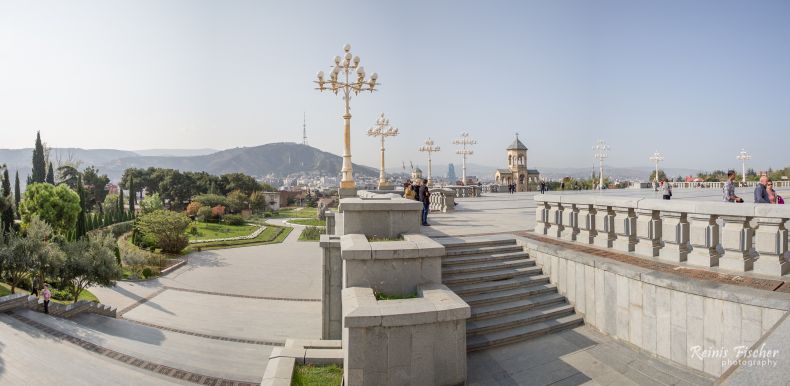 Panoramic view towards Tbilisi from Sameba